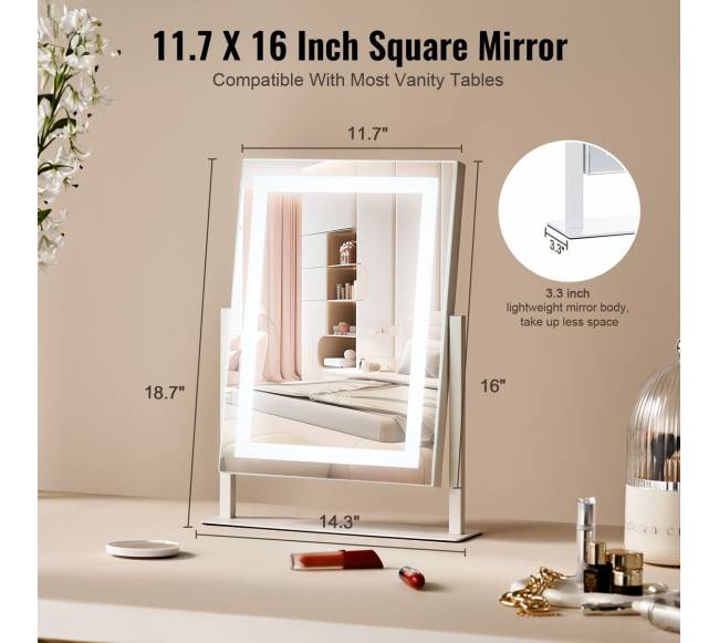 Apšviestas makiažo veidrodis su didinimu4