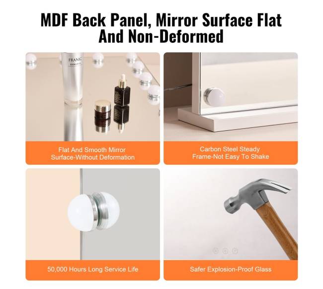 tualeto veidrodis su apšvietimu ir USB4