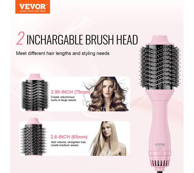 Karšto oro plaukų džiovinimo šepetys su jonais1