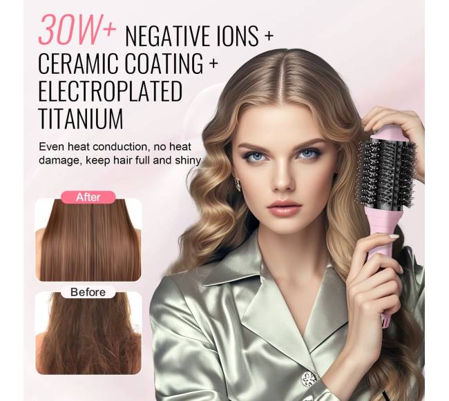 Karšto oro plaukų džiovinimo šepetys su jonais2