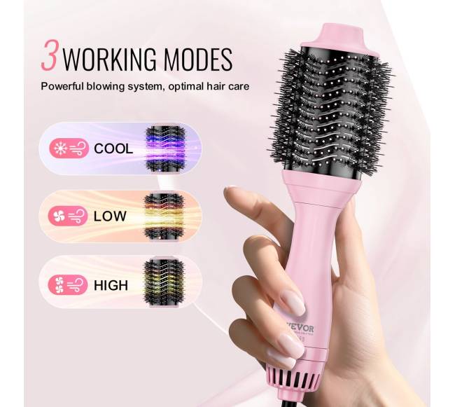 Karšto oro plaukų džiovinimo šepetys su jonais3