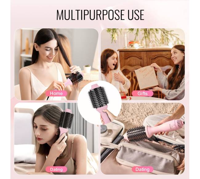 Karšto oro plaukų džiovinimo šepetys su jonais5