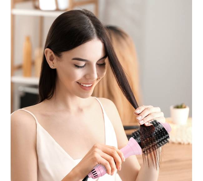 Karšto oro plaukų džiovinimo šepetys su jonais7