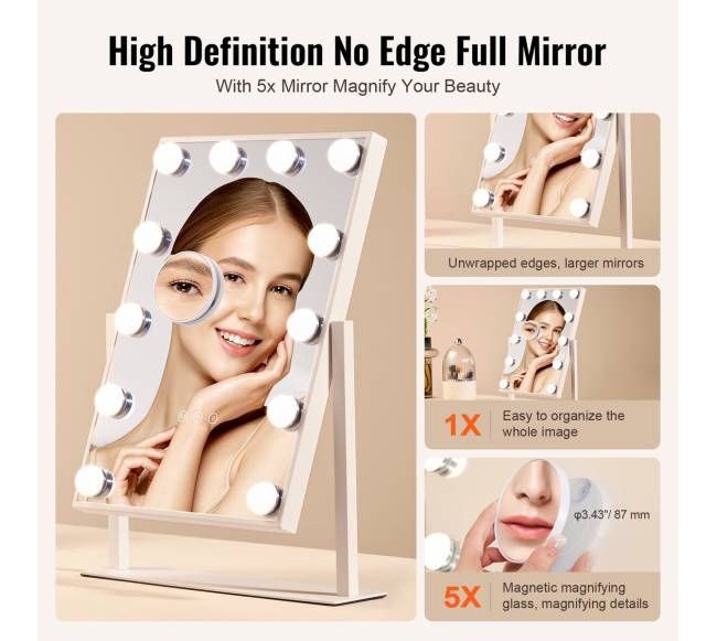 holivudo grožio veidrodis su šviesomis2