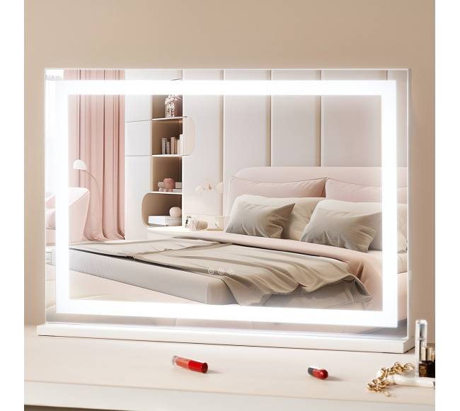 Veidrodinis makiažo stalas su apšvietimu 80x55 cm7