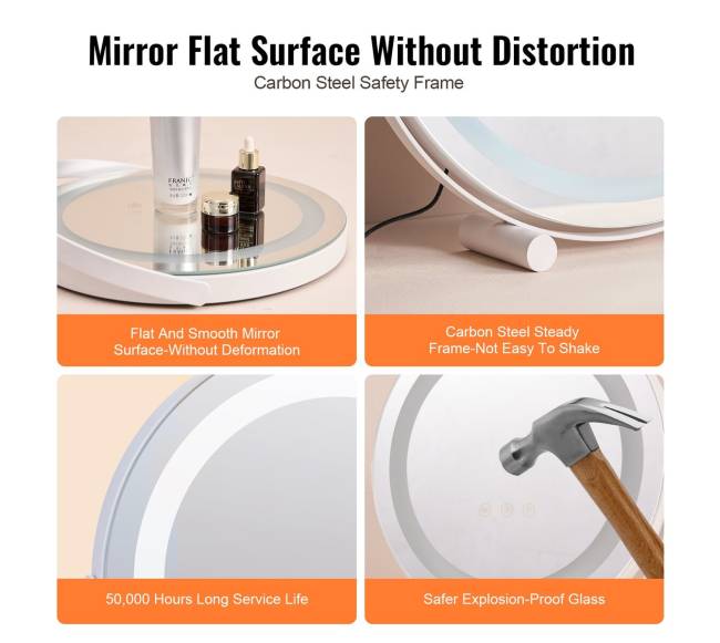 12" veidrodis su LED apšvietimu ir jutikliu5