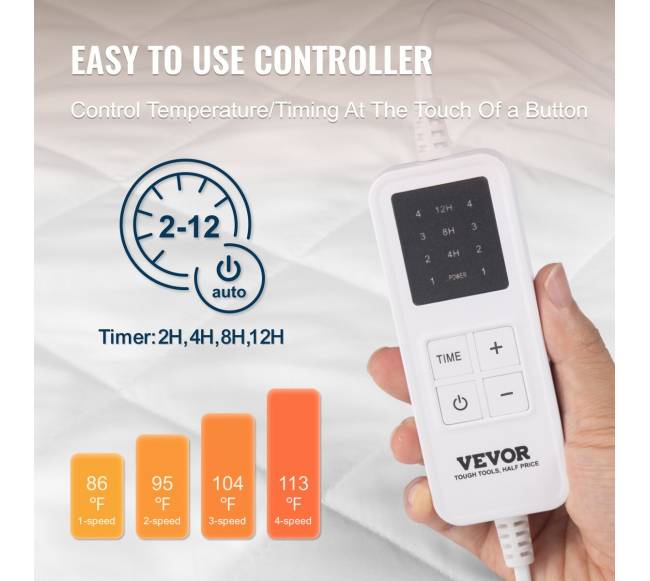 Elektrinė šildoma čiužinio užtiesalas su laikmačiu4