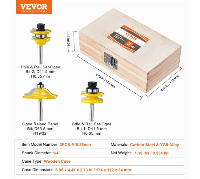 Frezavimo antgalių rinkinys su dėklu5
