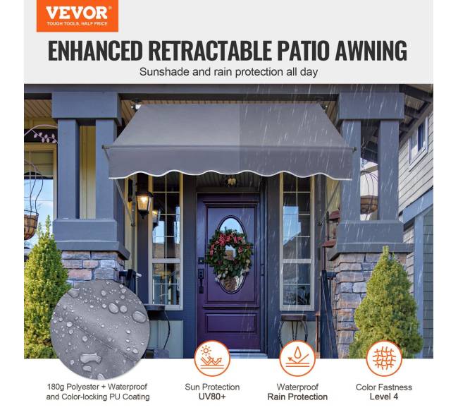 Ištraukiama 150x120 cm terasos markizė su rankena1