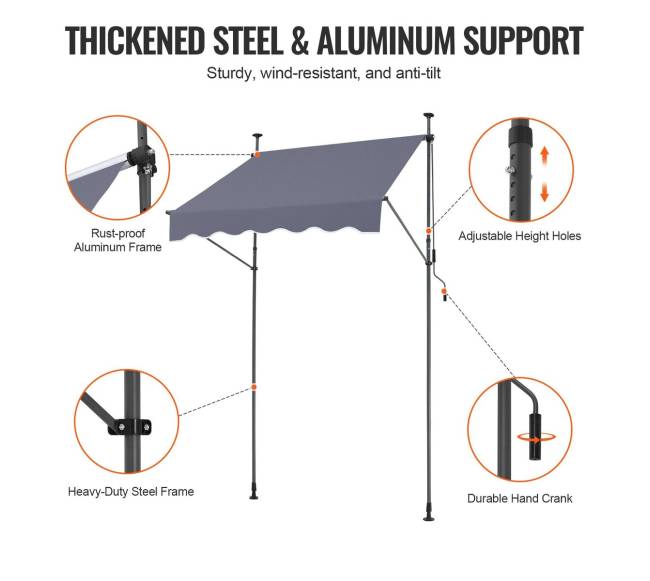 Ištraukiama 150x120 cm terasos markizė su rankena3