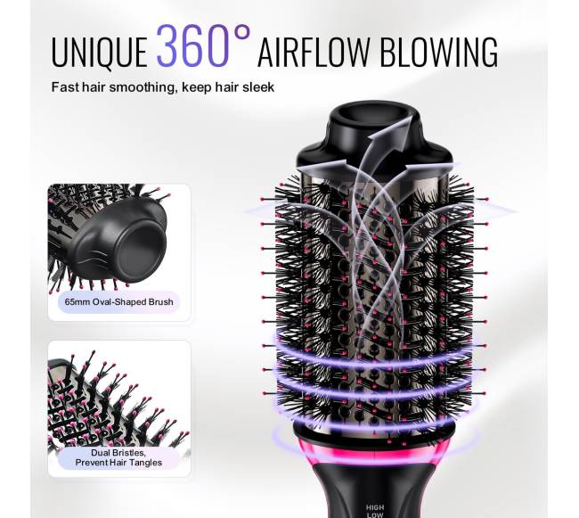 Plaukų džiovintuvo šepetys su jonine technologija3