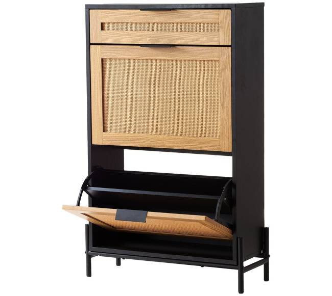 Rataninė batų spintelė su stalčiais0