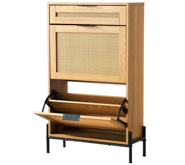 Rataninė batų spintelė su stalčiais0