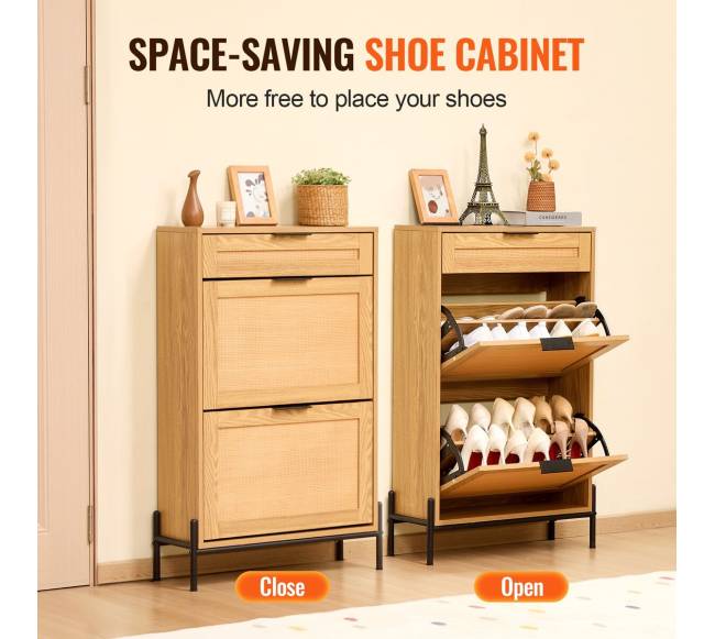 Rataninė batų spintelė su stalčiais2