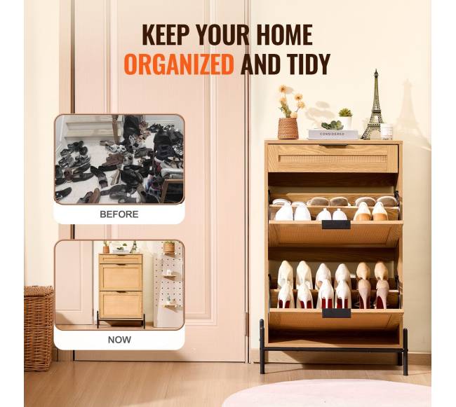 Rataninė batų spintelė su stalčiais4