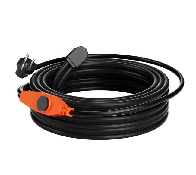 Vamzdžio šildymo kabelis 18 m su termostatu10