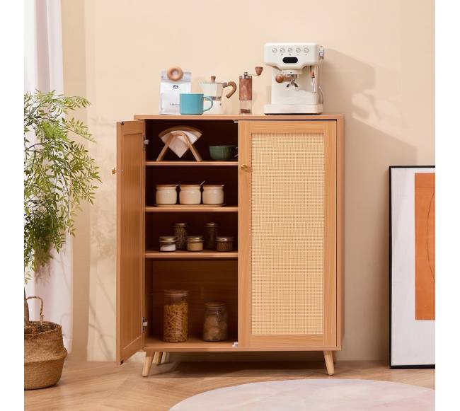 Rataninė batų spintelė su 5 lentynomis7