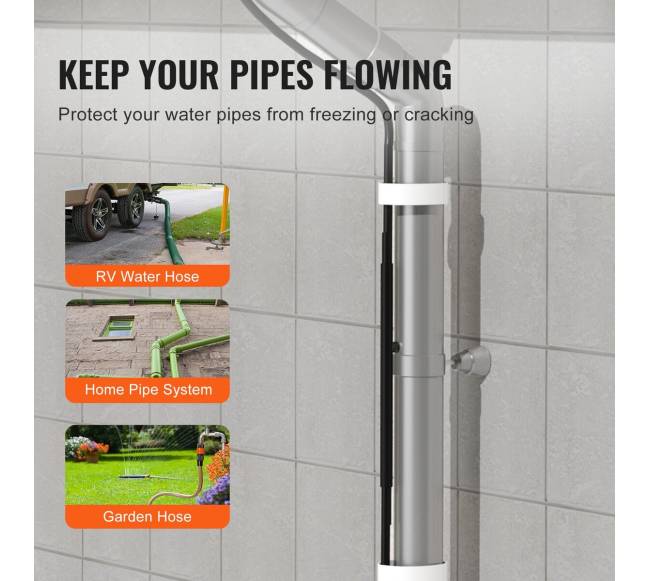 Savaime reguliuojamas vamzdžių šildymo kabelis 1.83 m su termostatu3