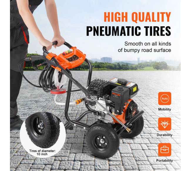Benzininis aukšto slėgio ploviklis 3500 PSI su 5 antgaliais4
