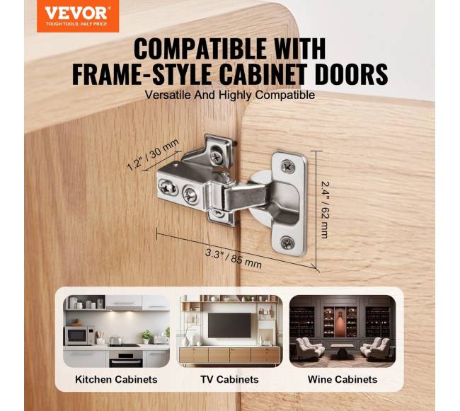 Spintelių durų lankstai, 60 vnt, su švelniu uždarymu1