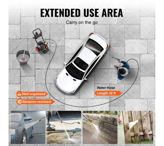 Aukšto slėgio plovimo įrenginys automobiliams 3950 PSI5