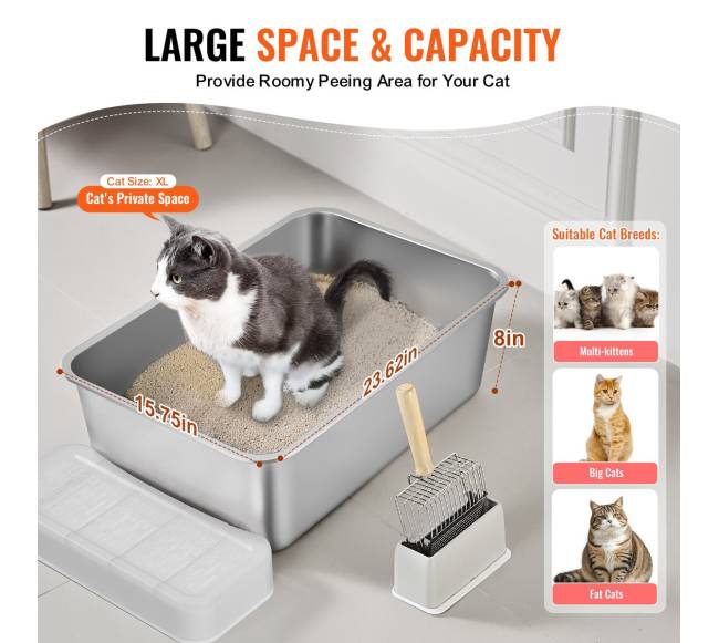 Gilus kačių kraiko dėžutė su filtruojančiu kilimėliu4