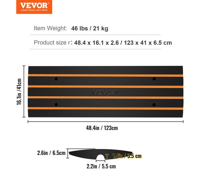Guminis nuolydis įvažiavimui, 2 vnt, 6,5 cm6