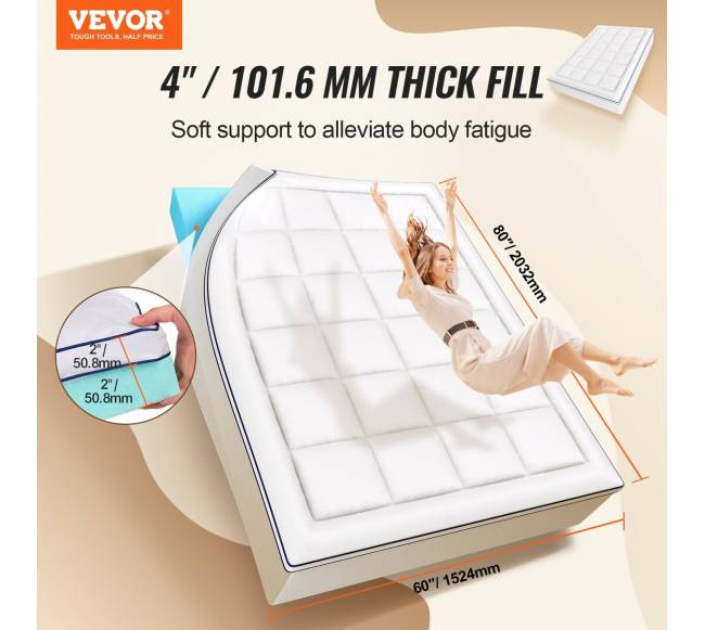 Čiužinio užvalkalas iš atminties putų 10 cm2