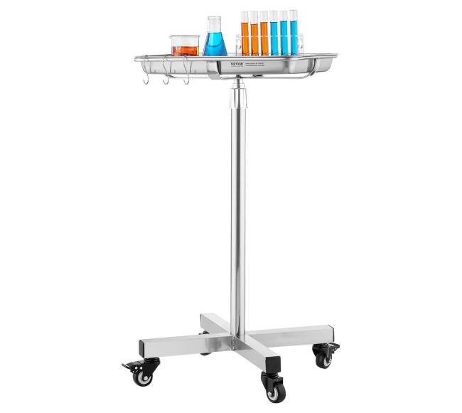 Mobilus nerūdijančio plieno Mayo stovas su nuimama padėklu10