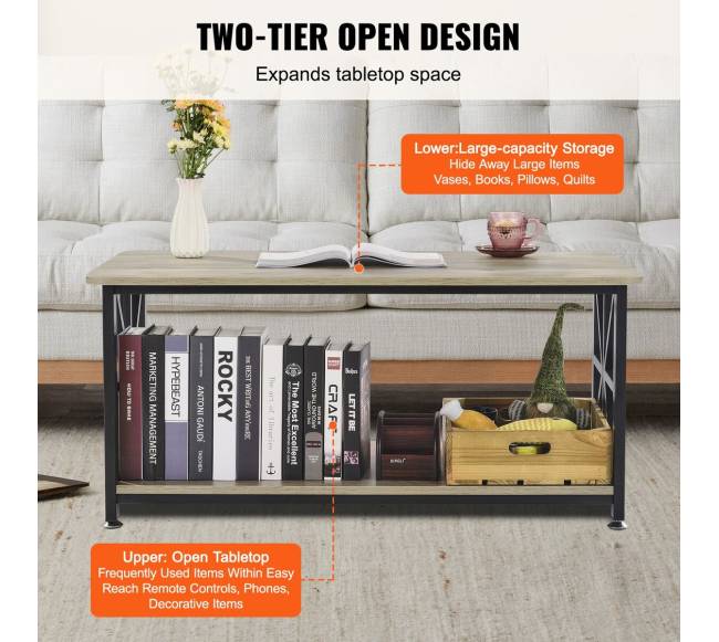 ūkinio stiliaus kavos staliukas su sandėliavimu3