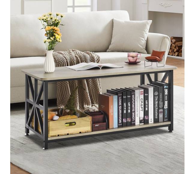 ūkinio stiliaus kavos staliukas su sandėliavimu7