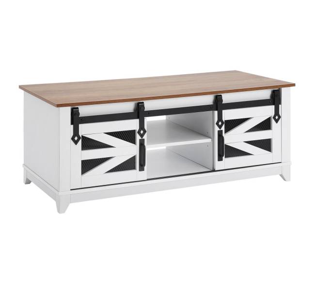 kaimiško stiliaus kavos staliukas su slystančiomis durimis0