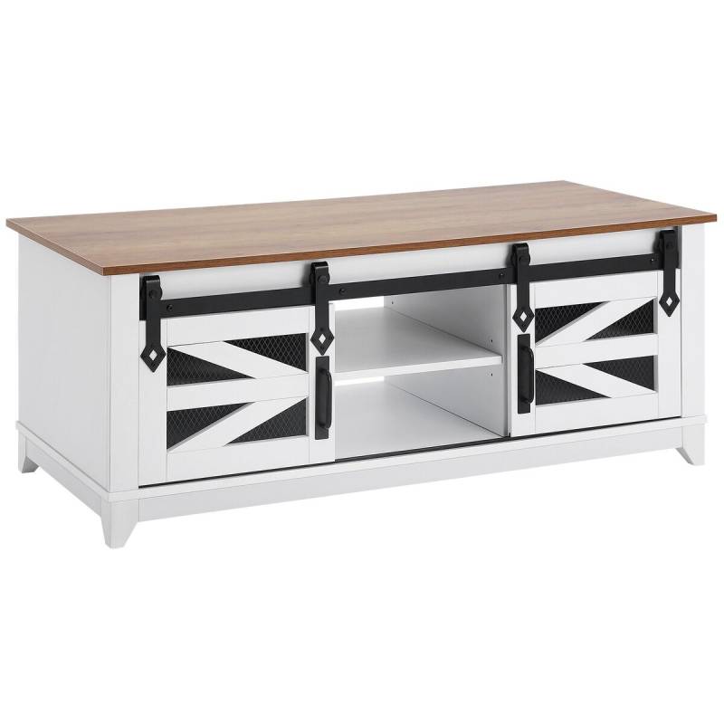 kaimiško stiliaus kavos staliukas su slystančiomis durimis0