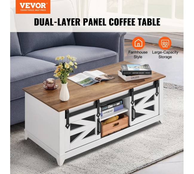 kaimiško stiliaus kavos staliukas su slystančiomis durimis1