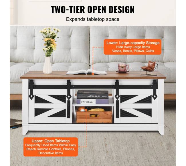 kaimiško stiliaus kavos staliukas su slystančiomis durimis3