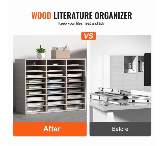 Medinės literatūros dėklas su 27 skyreliais pilkas1