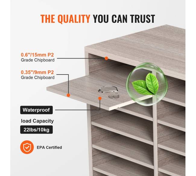 Medinės literatūros dėklas su 27 skyreliais pilkas2