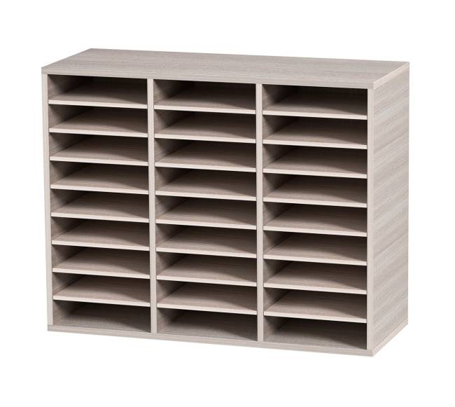 Medinės literatūros dėklas su 27 skyreliais pilkas8