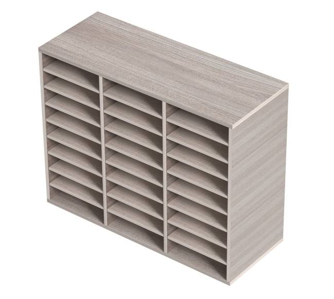 Medinės literatūros dėklas su 27 skyreliais pilkas9