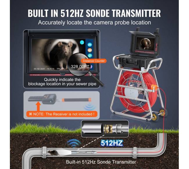 Nuotekų kamera su 10,1 colio lietimui jautriu ekranu2