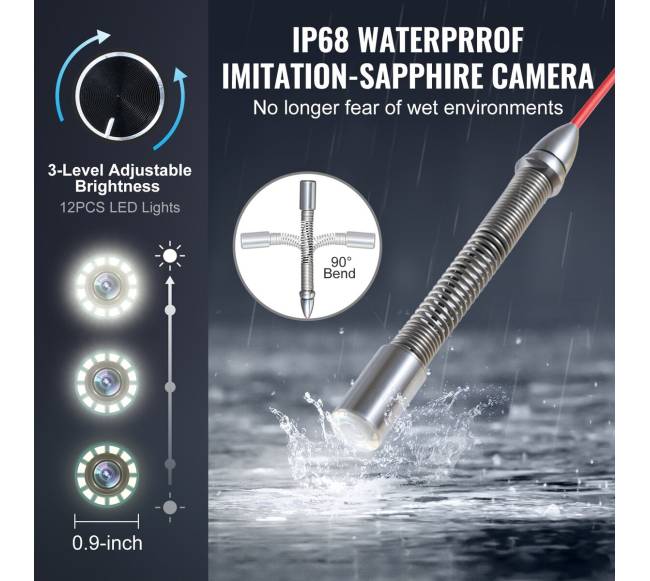 Nuotekų kamera su 10,1 colio lietimui jautriu ekranu5