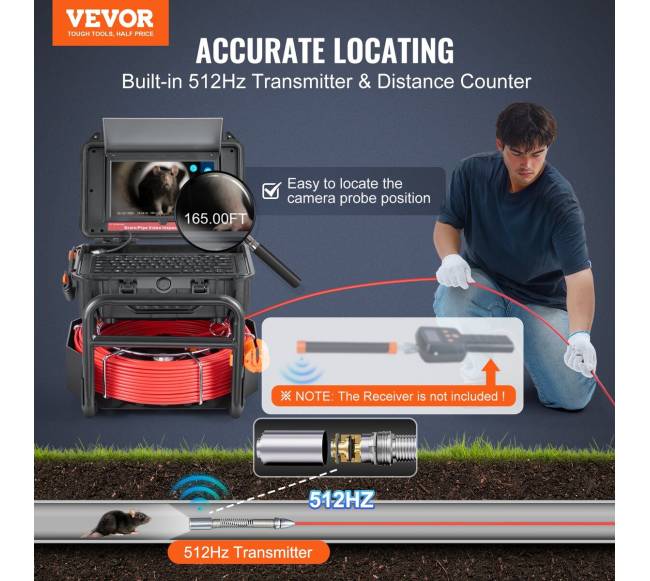 Savitakės kanalizacijos kamera su 10,1 colio ekranu1