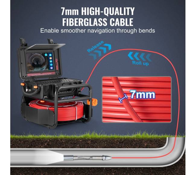 Savitakės kanalizacijos kamera su 10,1 colio ekranu5