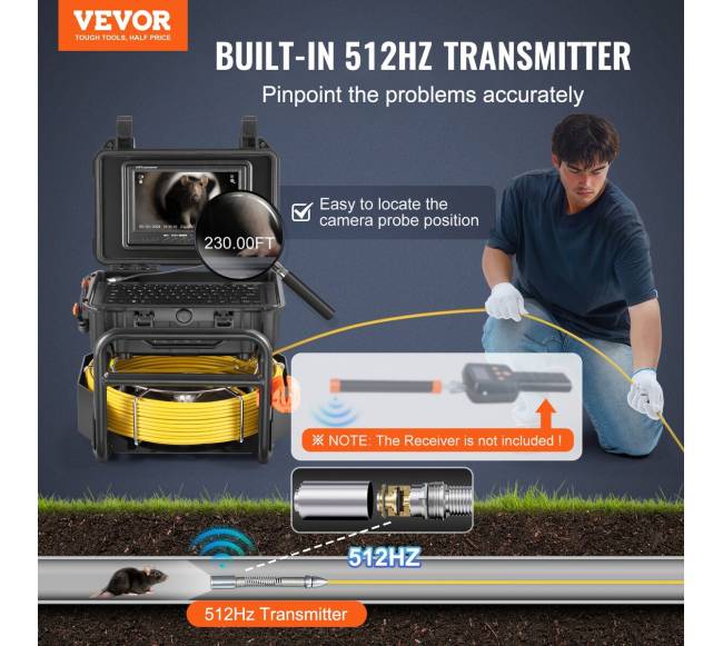 70 m kanalizacijos kamera su siųstuvu1