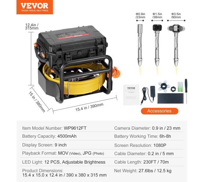 70 m kanalizacijos kamera su siųstuvu6