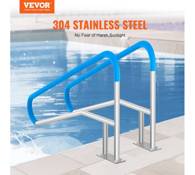 Nerūdijančio plieno turėklai 1395 x 810 mm baseinams1