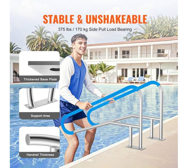 Nerūdijančio plieno turėklai 1395 x 810 mm baseinams2