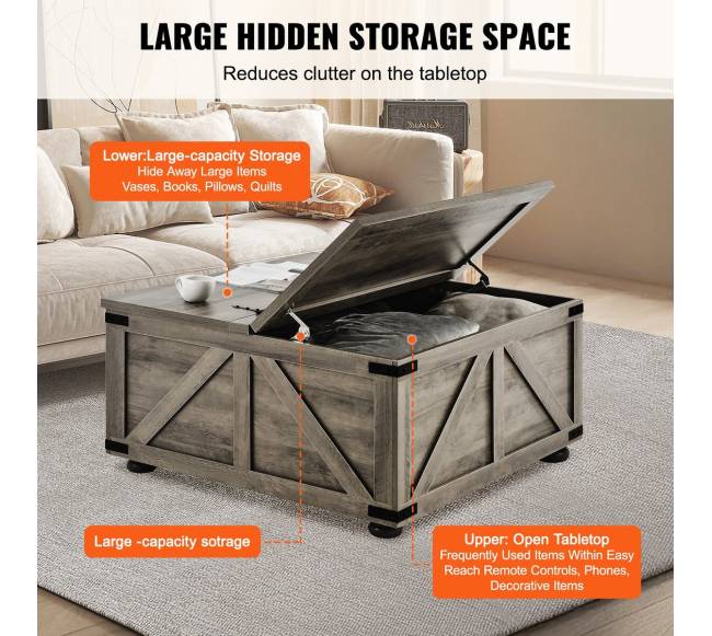 36 colių kaimiškas kavos staliukas su laikymo vieta3