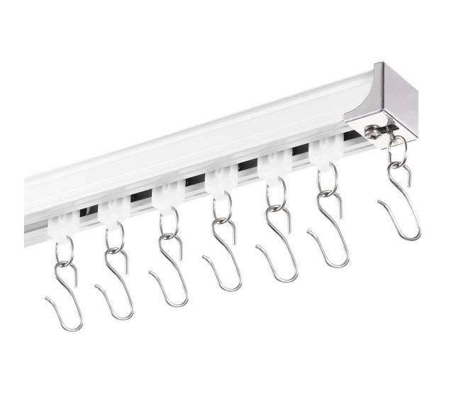 Lubų užuolaidų bėgelis 1.8 m su kabliukais8