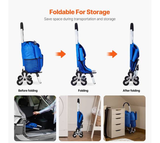 Laiptų lipimo sulankstomas vežimėlis 36L4